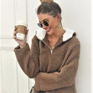 SEASON OF LOVE BROWN/WHITE PULLOVER